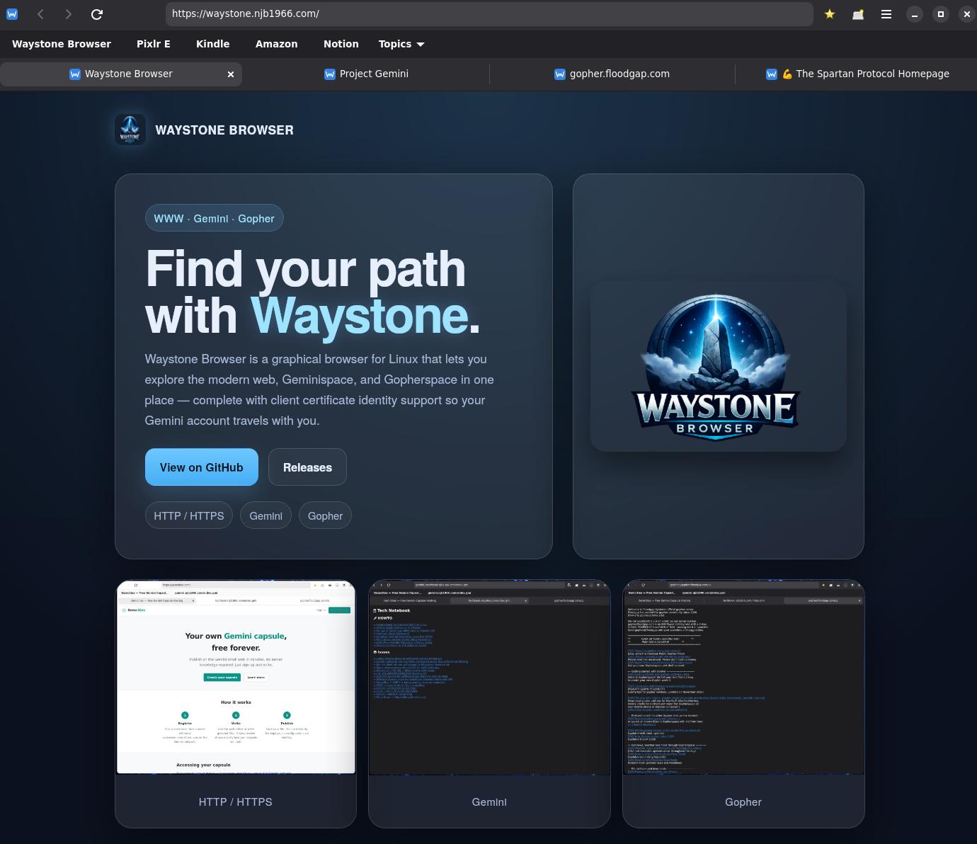 Waystone browsing the web